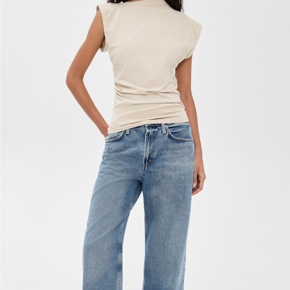 Agolde Cream Short Sleeve Tee (Beth Tee)